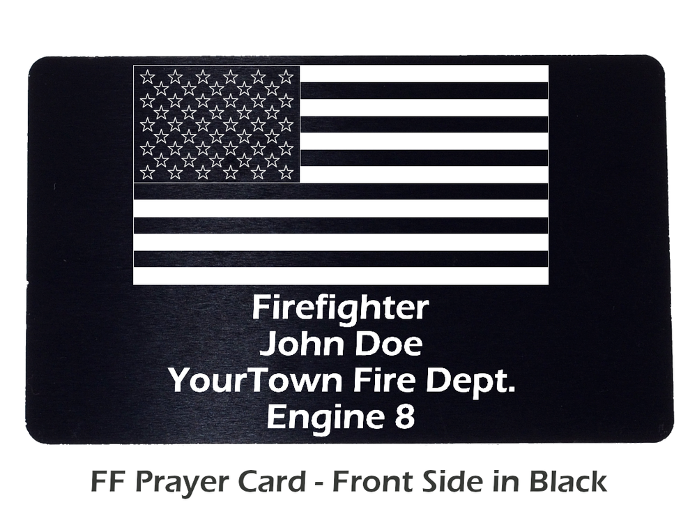 Membership ID, Medical ID & Firefighter's Prayer aluminum cards in